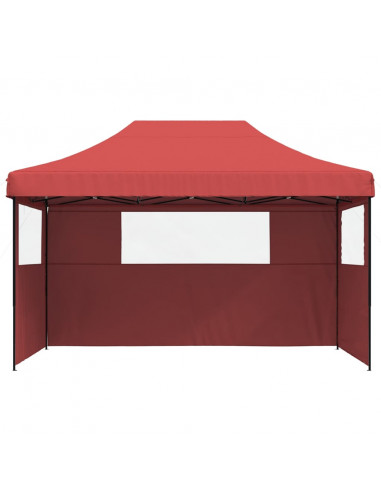 Tendone per Feste Pieghevole Pop-Up con 3 Pareti Bordò