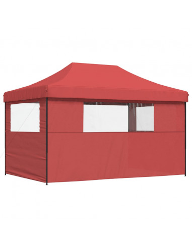 Tendone per Feste Pieghevole Pop-Up con 3 Pareti Bordò