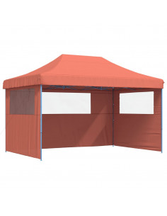 Tendone per Feste Pieghevole Pop-Up con 3 Pareti Terracotta 2