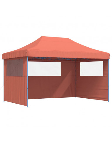 Tendone per Feste Pieghevole Pop-Up con 3 Pareti Terracotta
