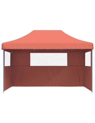 Tendone per Feste Pieghevole Pop-Up con 3 Pareti Terracotta