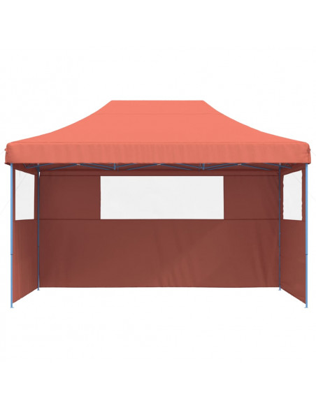 Tendone per Feste Pieghevole Pop-Up con 3 Pareti Terracotta