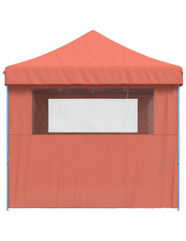 Tendone per Feste Pieghevole Pop-Up con 3 Pareti Terracotta