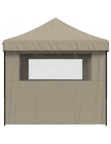 Tendone per Feste Pieghevole Pop-Up con 3 Pareti Tortora