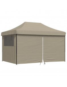 Tendone per Feste Pieghevole Pop-Up con 4 Pareti Tortora 2