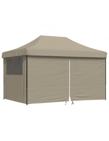 Tendone per Feste Pieghevole Pop-Up con 4 Pareti Tortora