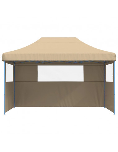 Tendone per Feste Pieghevole Pop-Up con 3 Pareti Beige