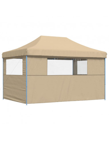 Tendone per Feste Pieghevole Pop-Up con 3 Pareti Beige