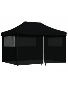Tendone per Feste Pieghevole Pop-Up con 4 Pareti Nero 2