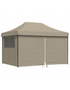 Tendone per Feste Pieghevole Pop-Up con 4 Pareti Tortora 2