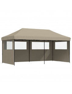 Tendone per Feste Pieghevole Pop-Up con 3 Pareti Tortora 2