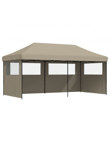 Tendone per Feste Pieghevole Pop-Up con 3 Pareti Tortora
