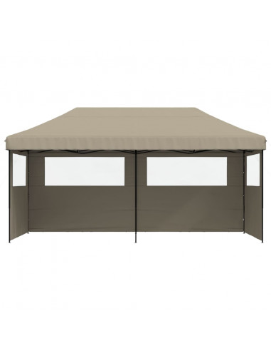 Tendone per Feste Pieghevole Pop-Up con 3 Pareti Tortora