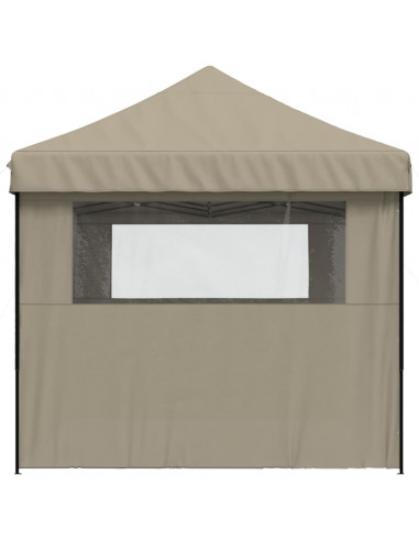 Tendone per Feste Pieghevole Pop-Up con 3 Pareti Tortora