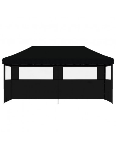 Tendone per Feste Pieghevole Pop-Up con 3 Pareti Nero