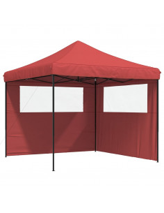Tendone per Feste Pieghevole Pop-Up con 2 Pareti Bordò 2