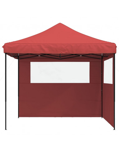 Tendone per Feste Pieghevole Pop-Up con 2 Pareti Bordò