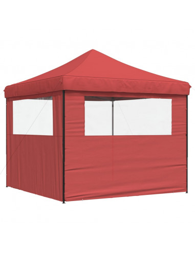 Tendone per Feste Pieghevole Pop-Up con 2 Pareti Bordò