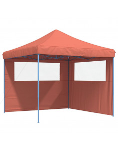 Tendone per Feste Pieghevole Pop-Up con 2 Pareti Terracotta 2