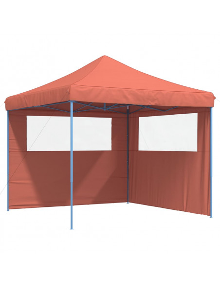 Tendone per Feste Pieghevole Pop-Up con 2 Pareti Terracotta