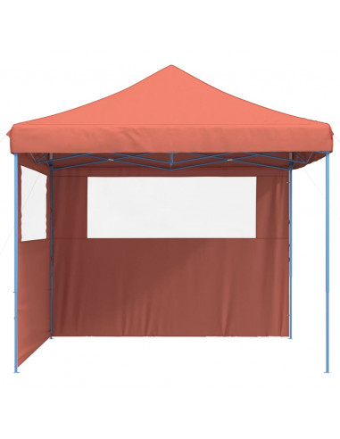 Tendone per Feste Pieghevole Pop-Up con 2 Pareti Terracotta