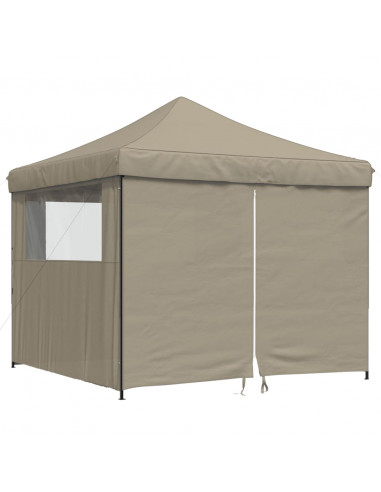 Tendone per Feste Pieghevole Pop-Up con 4 Pareti Tortora