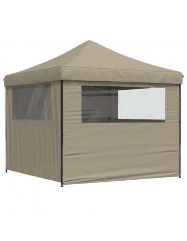 Tendone per Feste Pieghevole Pop-Up con 4 Pareti Tortora