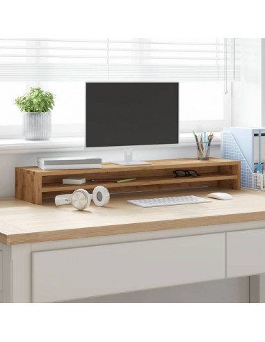 Supporto Monitor Rovere Artigianale 100x24x13 cm Multistrato