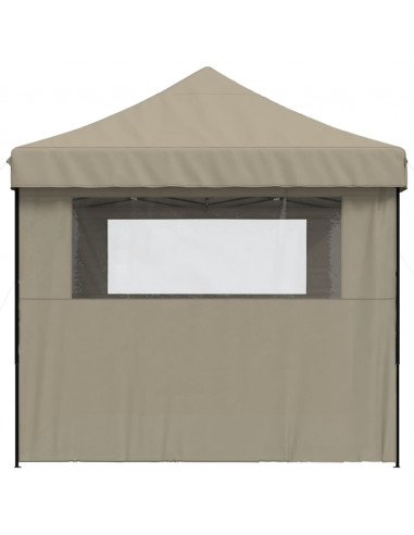 Tendone per Feste Pieghevole Pop-Up con 3 Pareti Tortora