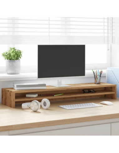 Supporto Monitor Rovere Artigianale 100x24x13 cm Multistrato