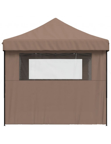 Tendone per Feste Pieghevole Pop-Up con 3 Pareti Marrone