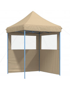 Tendone per Feste Pieghevole Pop-Up con 2 Pareti Beige 2