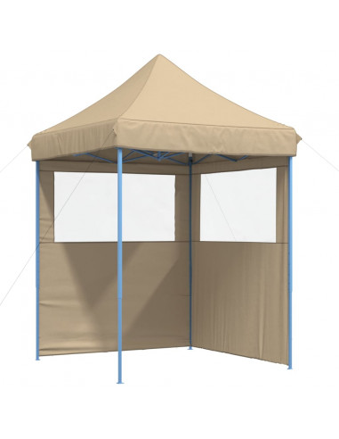 Tendone per Feste Pieghevole Pop-Up con 2 Pareti Beige