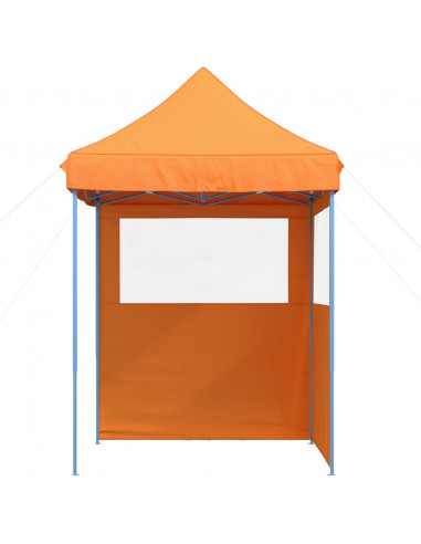 Tendone per Feste Pieghevole Pop-Up con 2 Pareti Arancione