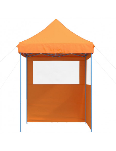 Tendone per Feste Pieghevole Pop-Up con 2 Pareti Arancione