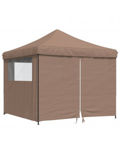 Tendone per Feste Pieghevole Pop-Up con 4 Pareti Marrone 2