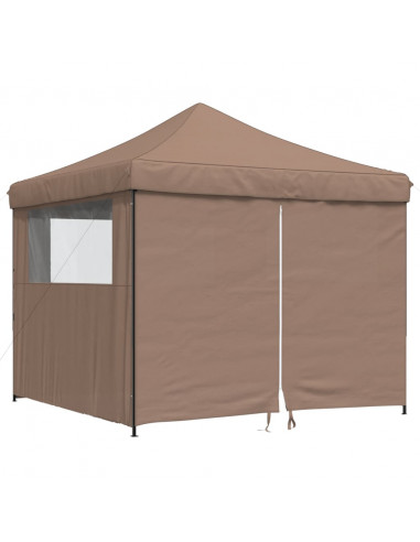 Tendone per Feste Pieghevole Pop-Up con 4 Pareti Marrone