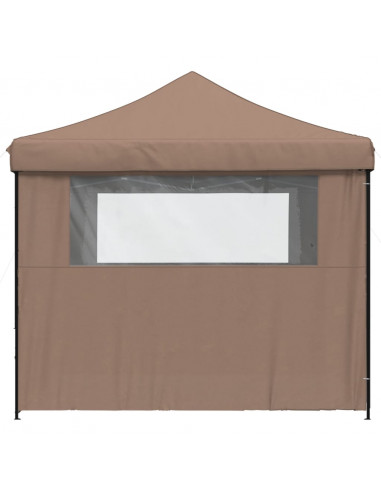 Tendone per Feste Pieghevole Pop-Up con 4 Pareti Marrone