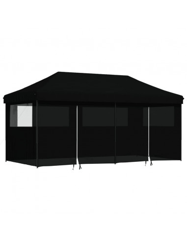 Tendone per Feste Pieghevole Pop-Up con 4 Pareti Nero