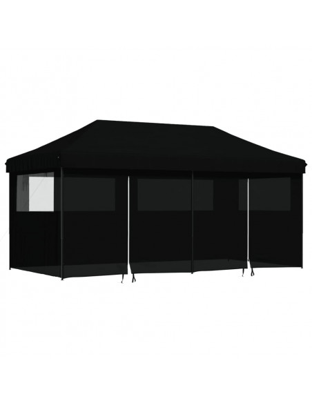 Tendone per Feste Pieghevole Pop-Up con 4 Pareti Nero