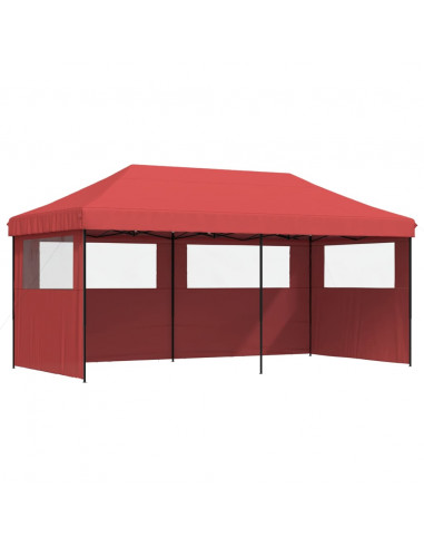 Tendone per Feste Pieghevole Pop-Up con 3 Pareti Bordò
