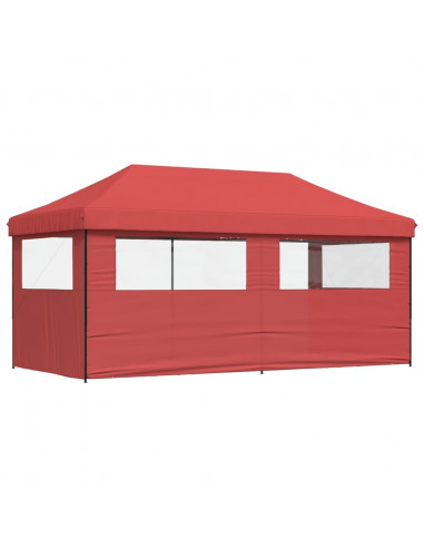 Tendone per Feste Pieghevole Pop-Up con 3 Pareti Bordò