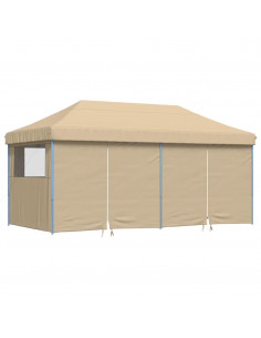 Tendone per Feste Pieghevole Pop-Up con 4 Pareti Beige 2