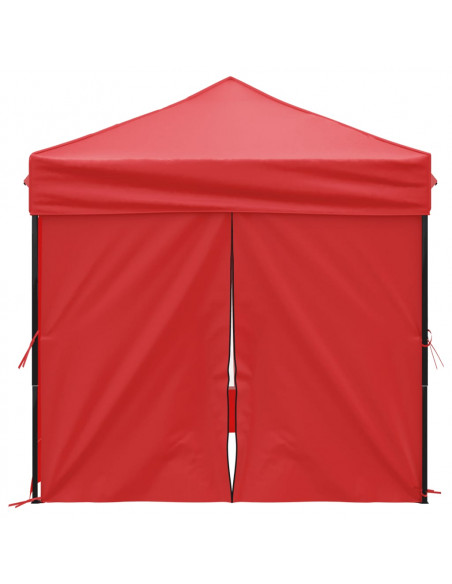 Tenda per Feste Pieghevole con Pareti Laterali Rosso 2x2 m