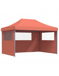 Tendone per Feste Pieghevole Pop-Up con 3 Pareti Terracotta 2