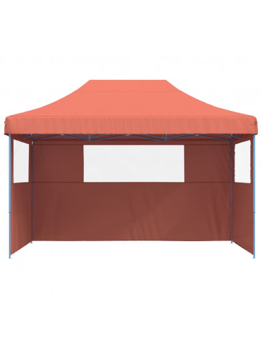 Tendone per Feste Pieghevole Pop-Up con 3 Pareti Terracotta
