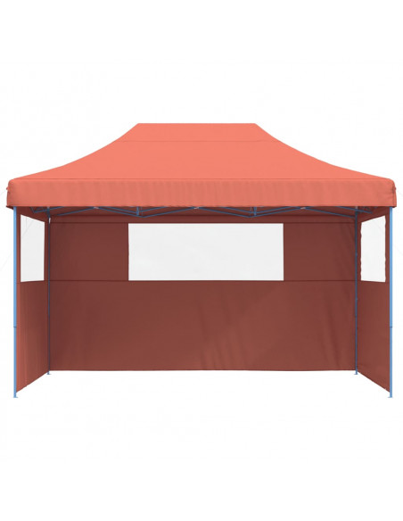 Tendone per Feste Pieghevole Pop-Up con 3 Pareti Terracotta