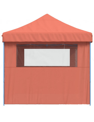 Tendone per Feste Pieghevole Pop-Up con 3 Pareti Terracotta