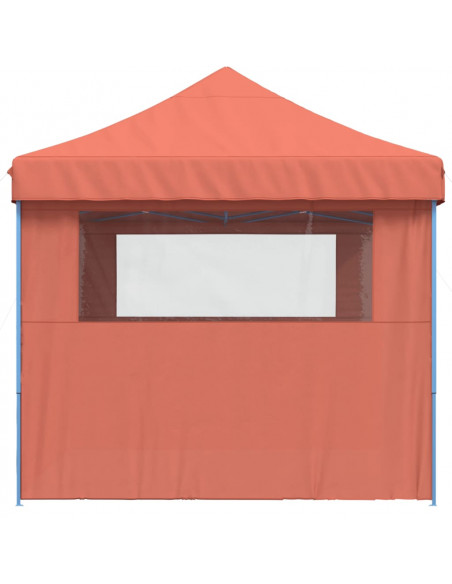 Tendone per Feste Pieghevole Pop-Up con 3 Pareti Terracotta