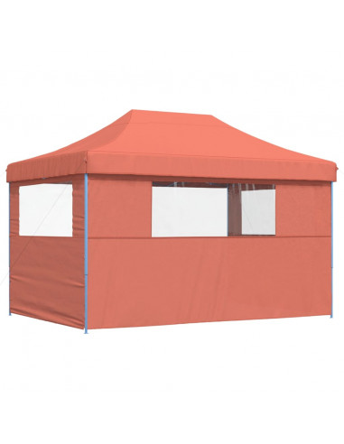 Tendone per Feste Pieghevole Pop-Up con 3 Pareti Terracotta